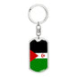 Western Sahara Flag Keychain Dog Tag Stainless Steel or 18k Gold-Express Your Love Gifts