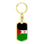 Western Sahara Flag Keychain Dog Tag Stainless Steel or 18k Gold-Express Your Love Gifts
