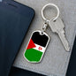 Western Sahara Flag Keychain Dog Tag Stainless Steel or 18k Gold-Express Your Love Gifts