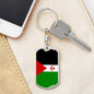 Western Sahara Flag Keychain Dog Tag Stainless Steel or 18k Gold-Express Your Love Gifts