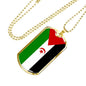Western Sahara Flag Sahrawi Necklace Stainless Steel or 18k Gold Dog Tag 24"-Express Your Love Gifts