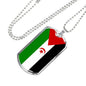 Western Sahara Flag Sahrawi Necklace Stainless Steel or 18k Gold Dog Tag 24"-Express Your Love Gifts