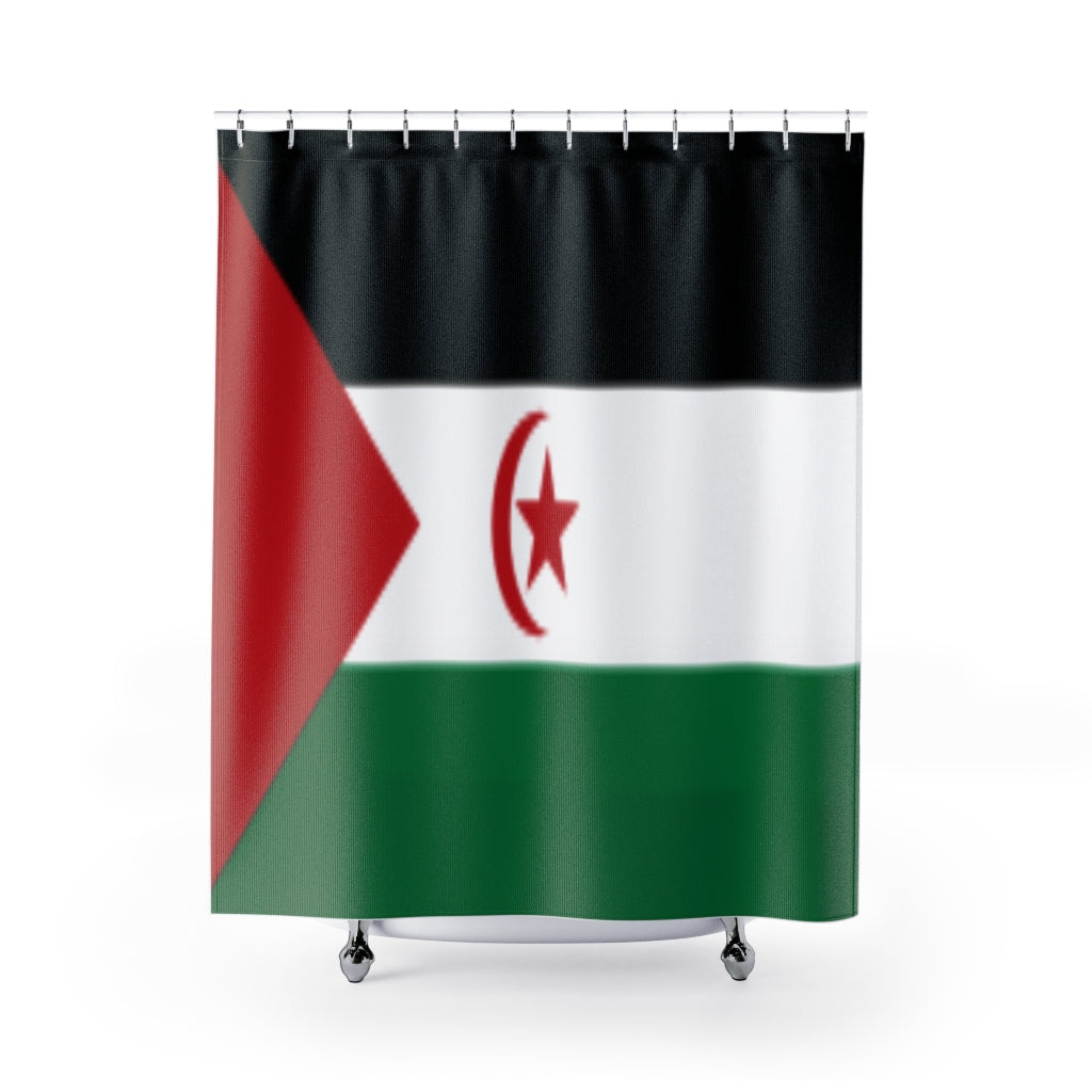 Western Sahara Flag Stylish Design 71" x 74" Elegant Waterproof Shower Curtain for a Spa-like Bathroom Paradise Exceptional Craftsmanship-Express Your Love Gifts