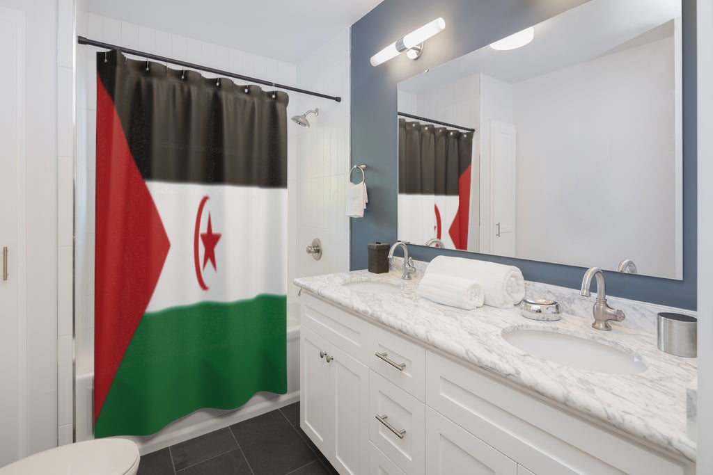 Western Sahara Flag Stylish Design 71" x 74" Elegant Waterproof Shower Curtain for a Spa-like Bathroom Paradise Exceptional Craftsmanship-Express Your Love Gifts