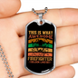 What Awesome Firefighter Looks Necklace Stainless Steel or 18k Gold Dog Tag 24" Chain-Express Your Love Gifts