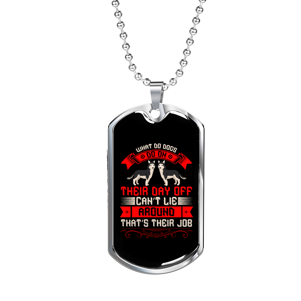 What Dogs Do Siberian Red Necklace Stainless Steel or 18k Gold Dog Tag 24" Chain-Express Your Love Gifts