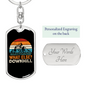 What Else Downhill Cycling Keychain Stainless Steel or 18k Gold Dog Tag Keyring-Express Your Love Gifts