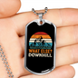 What Else Downhill Cycling Necklace Stainless Steel or 18k Gold Dog Tag 24"-Express Your Love Gifts