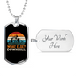 What Else Downhill Cycling Necklace Stainless Steel or 18k Gold Dog Tag 24"-Express Your Love Gifts