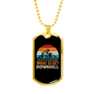 What Else Downhill Cycling Necklace Stainless Steel or 18k Gold Dog Tag 24"-Express Your Love Gifts