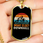 What Else Downhill Cycling Necklace Stainless Steel or 18k Gold Dog Tag 24"-Express Your Love Gifts