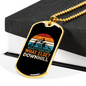 What Else Downhill Cycling Necklace Stainless Steel or 18k Gold Dog Tag 24"-Express Your Love Gifts