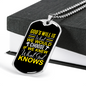 What God Knows Necklace Stainless Steel or 18k Gold Dog Tag 24" Chain-Express Your Love Gifts