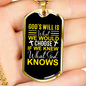 What God Knows Necklace Stainless Steel or 18k Gold Dog Tag 24" Chain-Express Your Love Gifts