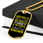 What God Knows Necklace Stainless Steel or 18k Gold Dog Tag 24" Chain-Express Your Love Gifts