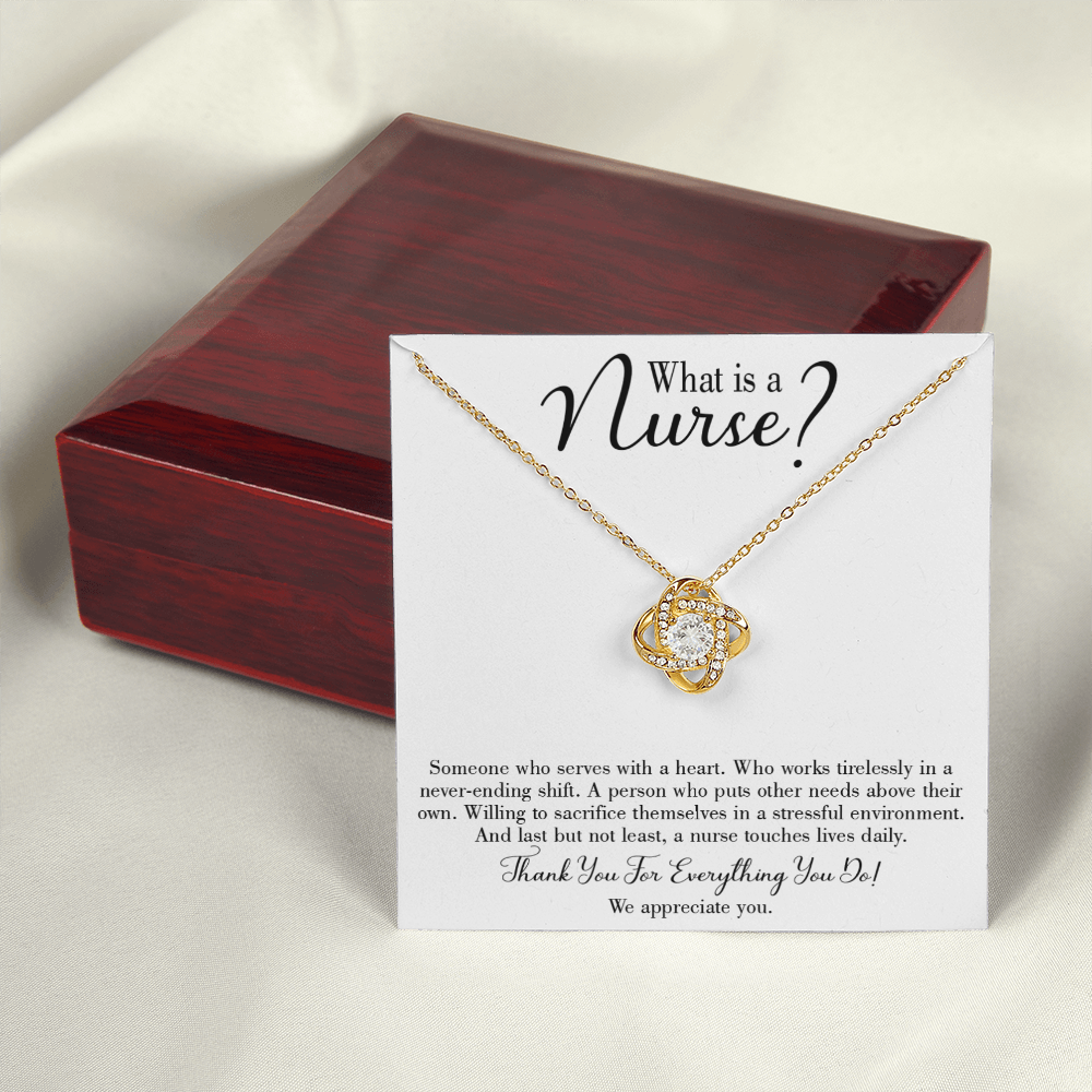 What is a Nurse Healthcare Medical Worker Nurse Appreciation Gift Infinity Knot Necklace Message Card-Express Your Love Gifts