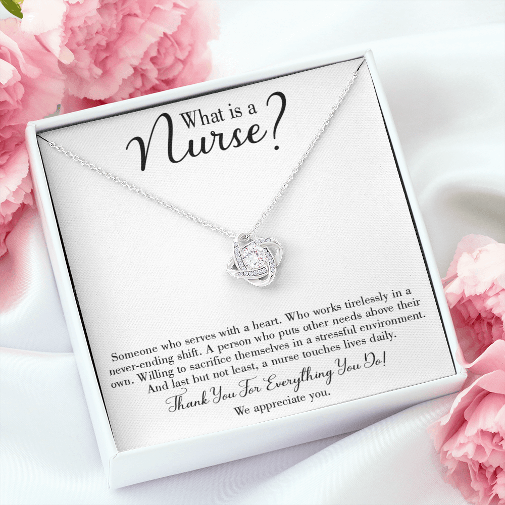 What is a Nurse Healthcare Medical Worker Nurse Appreciation Gift Infinity Knot Necklace Message Card-Express Your Love Gifts