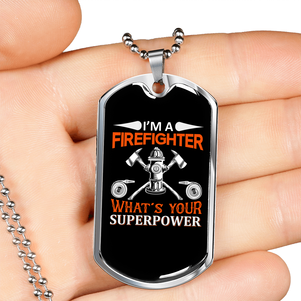 What Is Your Superpower Necklace Stainless Steel or 18k Gold Dog Tag 24" Chain-Express Your Love Gifts