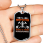What Is Your Superpower Necklace Stainless Steel or 18k Gold Dog Tag 24" Chain-Express Your Love Gifts