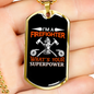 What Is Your Superpower Necklace Stainless Steel or 18k Gold Dog Tag 24" Chain-Express Your Love Gifts