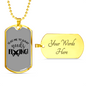 What Needs Fixing Woodworker Dog Tag Stainless Steel or 18k Gold W 24"-Express Your Love Gifts