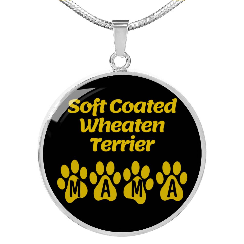 Wheaten Terrier Mama Circle Necklace Stainless Steel or 18k Gold 18-22" Dog Owner Lover-Express Your Love Gifts