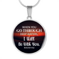 When Go Through Deep Waters Isaiah 43:2 Christian Necklace Circle Pendant Stainless Steel or 18k Gold 18-22-Express Your Love Gifts