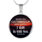 When Go Through Deep Waters Isaiah 43:2 Christian Necklace Circle Pendant Stainless Steel or 18k Gold 18-22-Express Your Love Gifts