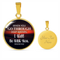 When Go Through Deep Waters Isaiah 43:2 Christian Necklace Circle Pendant Stainless Steel or 18k Gold 18-22-Express Your Love Gifts