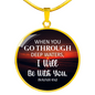 When Go Through Deep Waters Isaiah 43:2 Christian Necklace Circle Pendant Stainless Steel or 18k Gold 18-22-Express Your Love Gifts