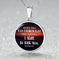 When Go Through Deep Waters Isaiah 43:2 Christian Necklace Circle Pendant Stainless Steel or 18k Gold 18-22-Express Your Love Gifts