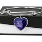 When I'm With You Every Moment Counts Heart Bangle Stainless Steel or 18k Gold 18-22"-Express Your Love Gifts