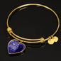 When I'm With You Every Moment Counts Heart Bangle Stainless Steel or 18k Gold 18-22"-Express Your Love Gifts
