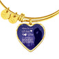 When I'm With You Every Moment Counts Heart Bangle Stainless Steel or 18k Gold 18-22"-Express Your Love Gifts
