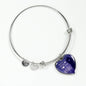 When I'm With You Every Moment Counts Heart Bangle Stainless Steel or 18k Gold 18-22"-Express Your Love Gifts