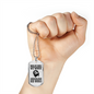 When We Pray God Works Christian Necklace Stainless Steel or 18k Gold Dog Tag 24" Chain-Express Your Love Gifts