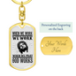 When We Pray God Works Keychain Stainless Steel or 18k Gold Dog Tag Keyring-Express Your Love Gifts