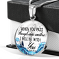 When You Pass Isaiah 43:2 Christian Necklace Circle Pendant Stainless Steel or 18k Gold 18-22-Express Your Love Gifts