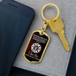When You Walk Through Firefighter Keychain Stainless Steel or 18k Gold Dog Tag Keyring-Express Your Love Gifts