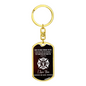 When You Walk Through Firefighter Keychain Stainless Steel or 18k Gold Dog Tag Keyring-Express Your Love Gifts