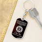 When You Walk Through Firefighter Keychain Stainless Steel or 18k Gold Dog Tag Keyring-Express Your Love Gifts
