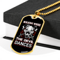 Where The Devil Dances Firefighter Gift Stainless Steel or 18k Gold Dog Tag 24" Chain-Express Your Love Gifts