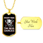 Where The Devil Dances Firefighter Gift Stainless Steel or 18k Gold Dog Tag 24" Chain-Express Your Love Gifts