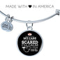 While You'Re In My CAre Nurse Circle Pendant Bangle Stainless Steel or 18k Gold 18-22"-Express Your Love Gifts