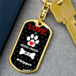 Whippet Keychain Stainless Steel or 18k Gold Dog Tag Keyring-Express Your Love Gifts