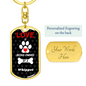 Whippet Keychain Stainless Steel or 18k Gold Dog Tag Keyring-Express Your Love Gifts
