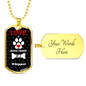 Whippet Love Is Stainless Steel or 18k Gold Dog Tag 24" Chain-Express Your Love Gifts