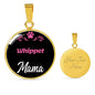 Whippet Mama Necklace Circle Pendant Stainless Steel or 18k Gold 18-22" Dog Mom Pendant-Express Your Love Gifts