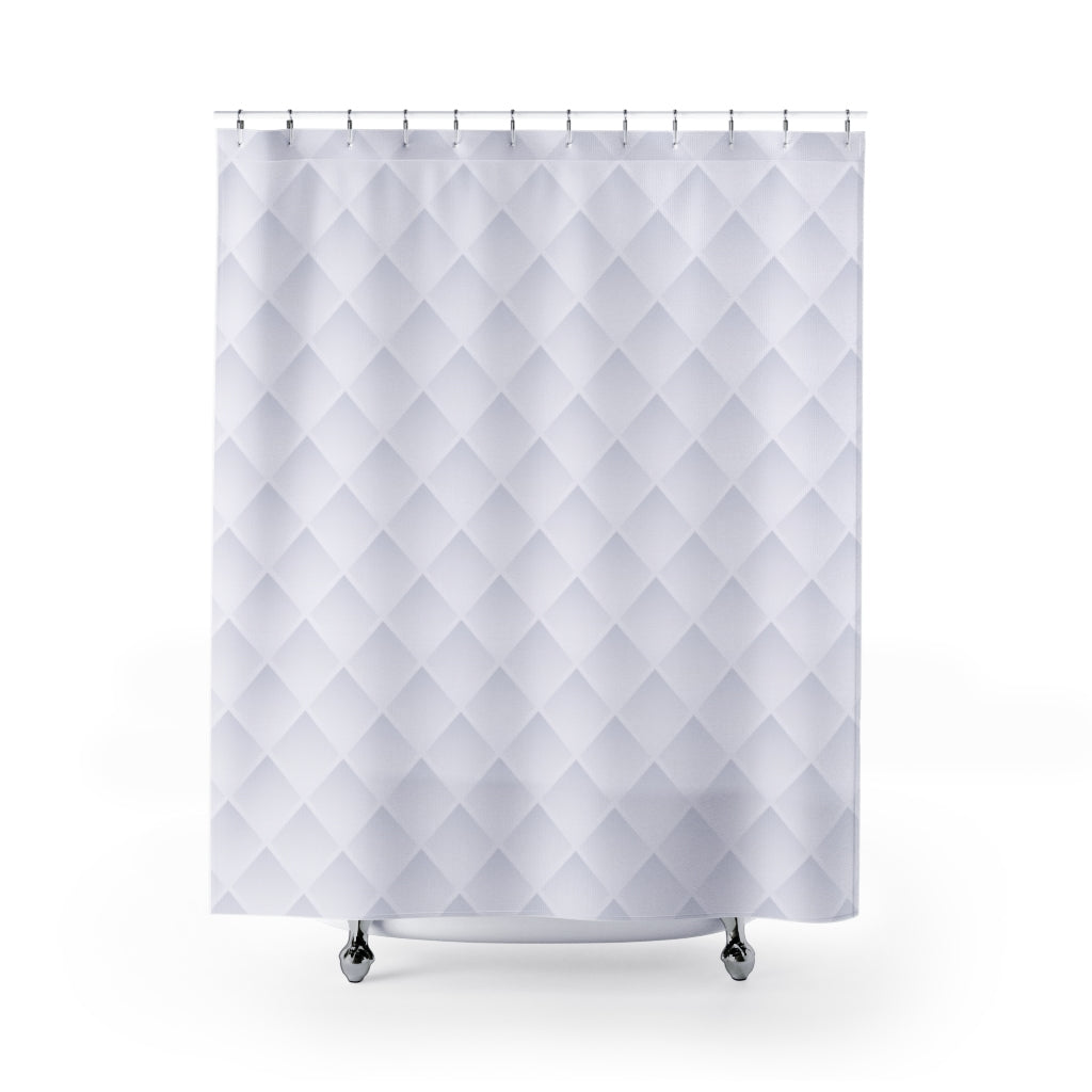 White Abstract Geometric Stylish Design 71" x 74" Elegant Waterproof Shower Curtain for a Spa-like Bathroom Paradise Exceptional Craftsmanship-Express Your Love Gifts