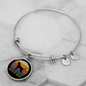 White Boxer Mom Bracelet Stainless Steel or 18k Gold Circle Bangle-Express Your Love Gifts